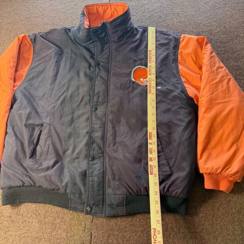 Vintage NFL Cleveland Browns Bomber Jacket Competitor Game Day Brown Orange Larg
